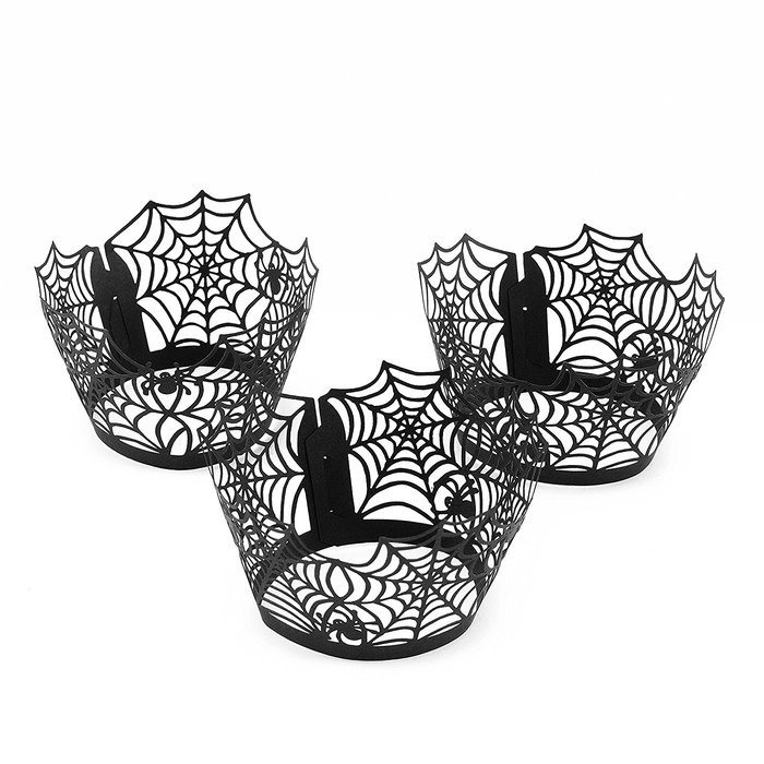 Aiyaya Filigree Artistic Muffin Case Cupcake Paper Cup Liners Little Vine Lace Laser Cupcake Wrappers for Wedding... N9