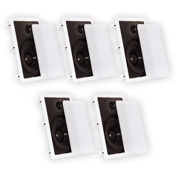 Theater Solutions CS8W In Wall 8" Speakers Surround Sound Home Theater 5 Speaker Set CS8W-5S