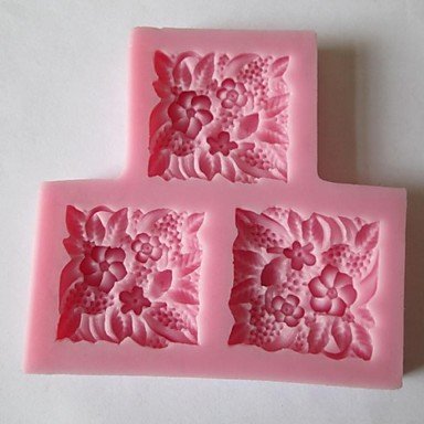 Y&XL&H Square Flower Fondant Cake Chocolate Candy Mold,L9cmW8.5cmH1cm N3