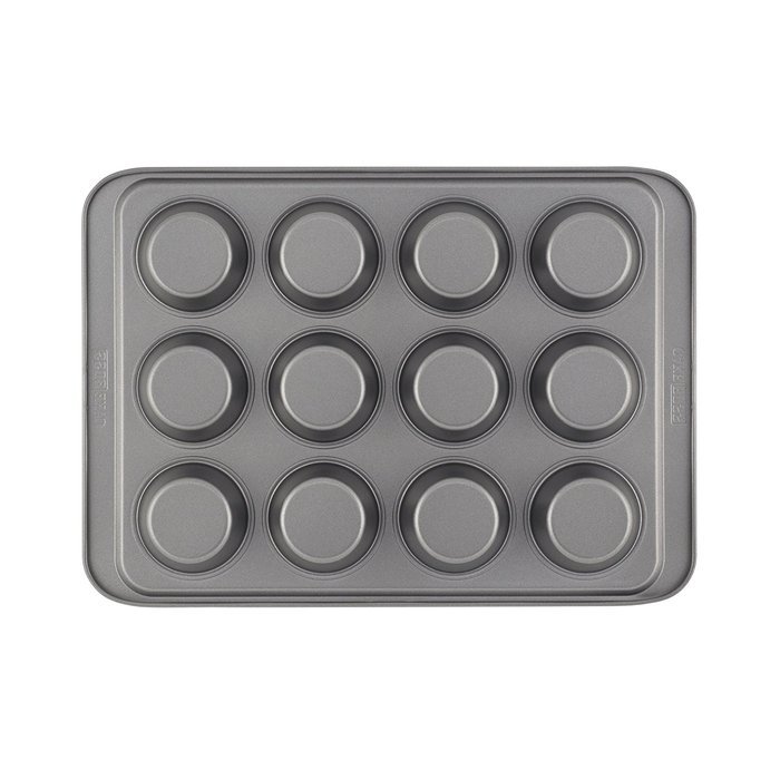 Cake Boss Professional Nonstick Bakeware 12-Cup Muffin Pan, Silver N4