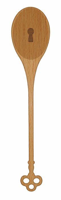 Talisman Designs 1707 Get Real Beech Wood Mixing Spoon, Key Design