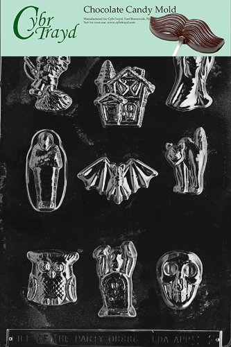 Cybrtrayd H002 Halloween Chocolate Candy Mold, Assorted with House