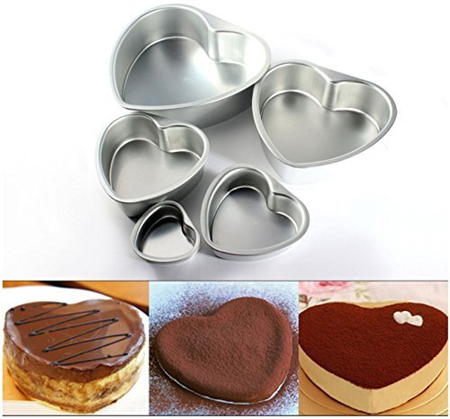 UniversalD Aluminium Heart Shaped Fondant Cake Mold Chocolate Mould Wedding Gift Heart Springform Pan Bakeware...
