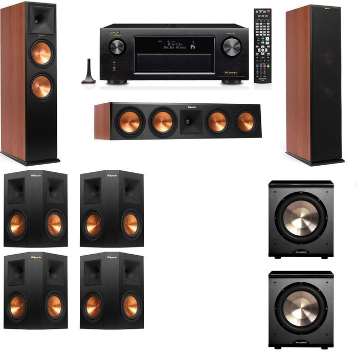 Klipsch RP-280F Tower Speakers CH-PL-200-7.2-Denon AVR-X4100W