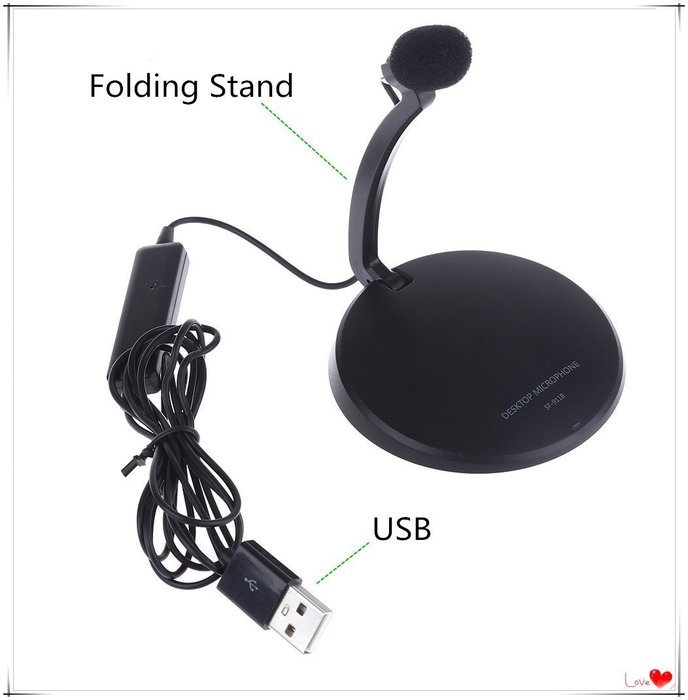 2 in 1 Desktop Detachable Wired Microphone with Clip Support Hands Free N2
