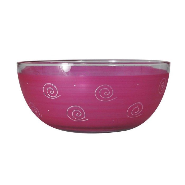 Golden Hill Studio 11" Serving Salad Bowl Hand Painted in the USA by American Artists-Frosted Curl Dot Pink Collection N5