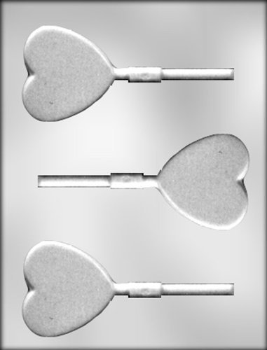 CK Products Plain Flat Heart Sucker Chocolate Mold
