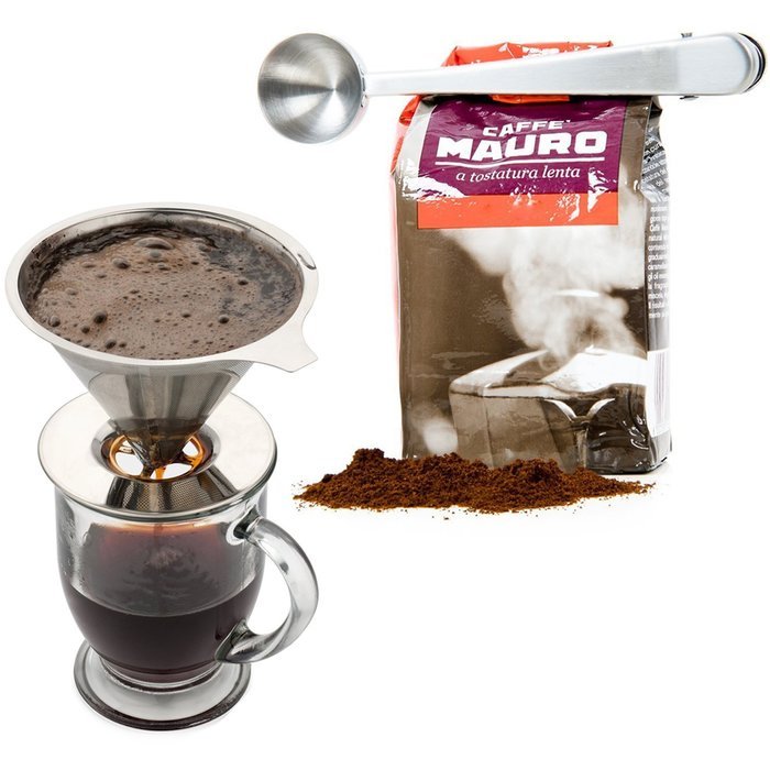 Coffee Dripper, Peyou Stainless Steel Pour Over Coffee Dripper, Reusable Double Layer Mesh Filter Design, Single... N4