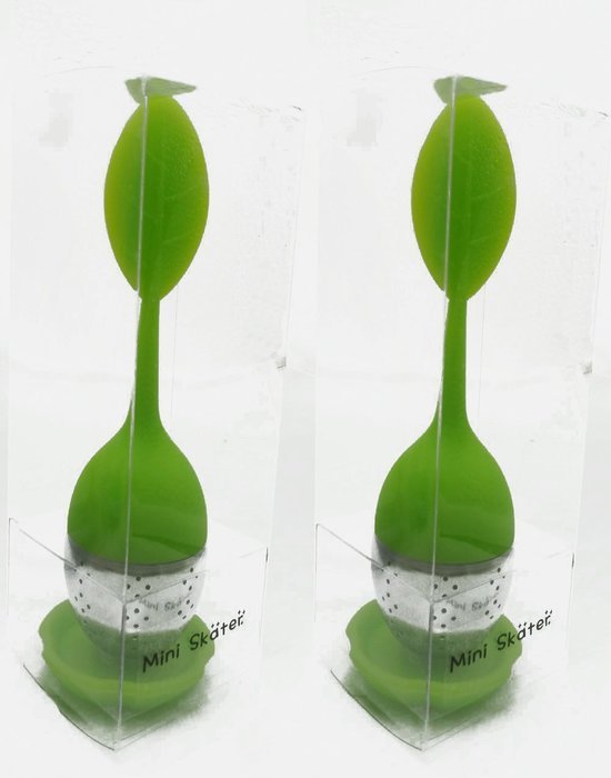 Mini Skater 2 PCS Tea Infuser Leaf Strainer Handle with Steel Ball Silicone Leaf Lid (Rose) N14
