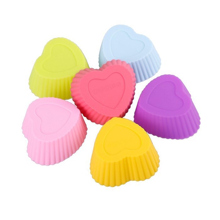 DIY Heart Silicone Cupcake Jelly Chocolate Ice Soap Muffin Mold Mould N2