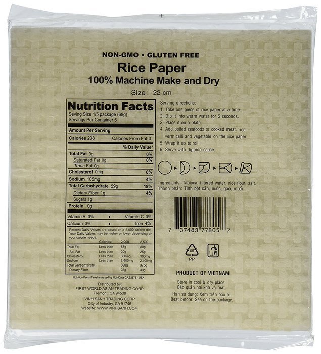 4 Packs Three Ladies Spring Roll Rice Paper Wrappers (Square 22cm) N3