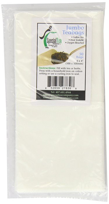 Special Tea Company 4 by 4-Inch 50-Piece Empty Tea/Herb Bags, Jumbo