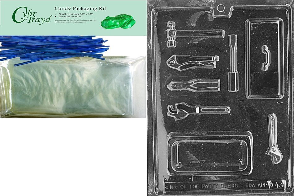 Cybrtrayd D043 Tool Box Pour Box Chocolate Candy Mold with Exclusive Cybrtrayd Copyrighted Chocolate Molding Instructions N3