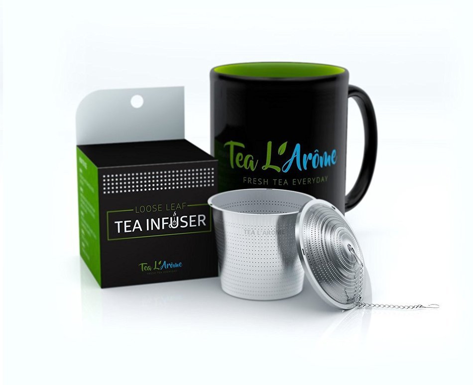 TEA L'AR&Ocirc;ME&reg; [Premium] Tea Infuser, [304 Stainless Steel] [Highest Quality] Loose Leaf Tea Strainer [In Retail... N6