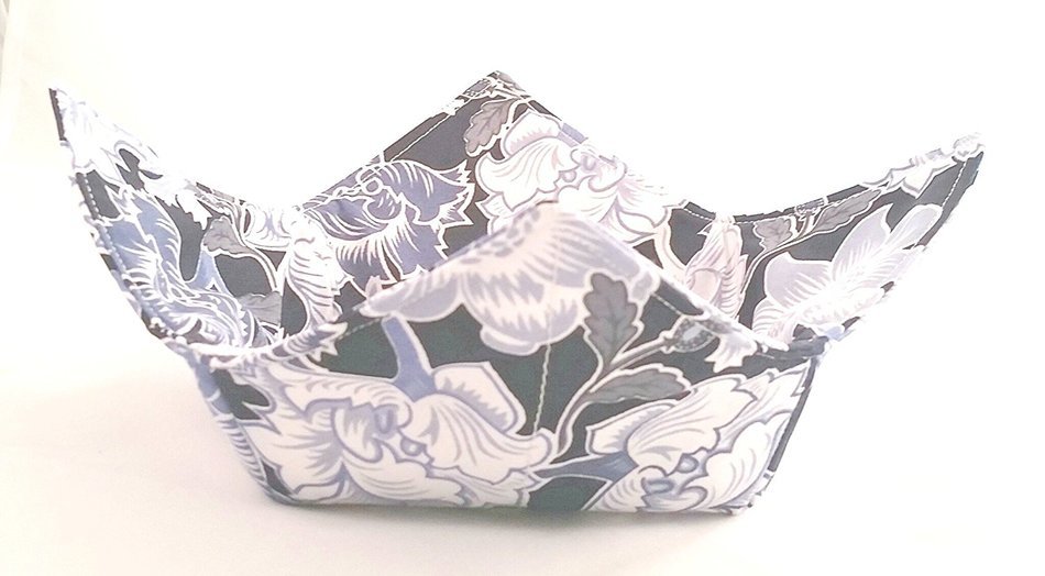 Microwave Bowl Cozy 3 pc. Set: Crowded Flowers Blue & Navy N3