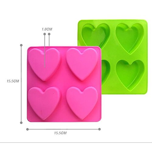 GUO -Love shape Chocolate mold Cake molds Silica gel 5 pieces