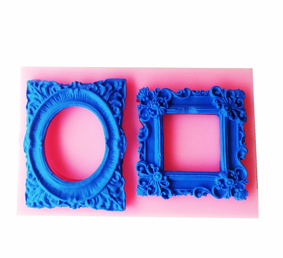 Yunko 2 Hole Exquisite Photo Frame Shape Fashion Ladies Silicone Party Fondant Cup Cake Decorating Tools Chocolate...