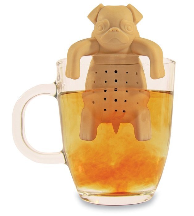 WOMUL Mug Silicone Tea Infuser Mug Herbal Filter Diffusers Charming Pug Shaped N3