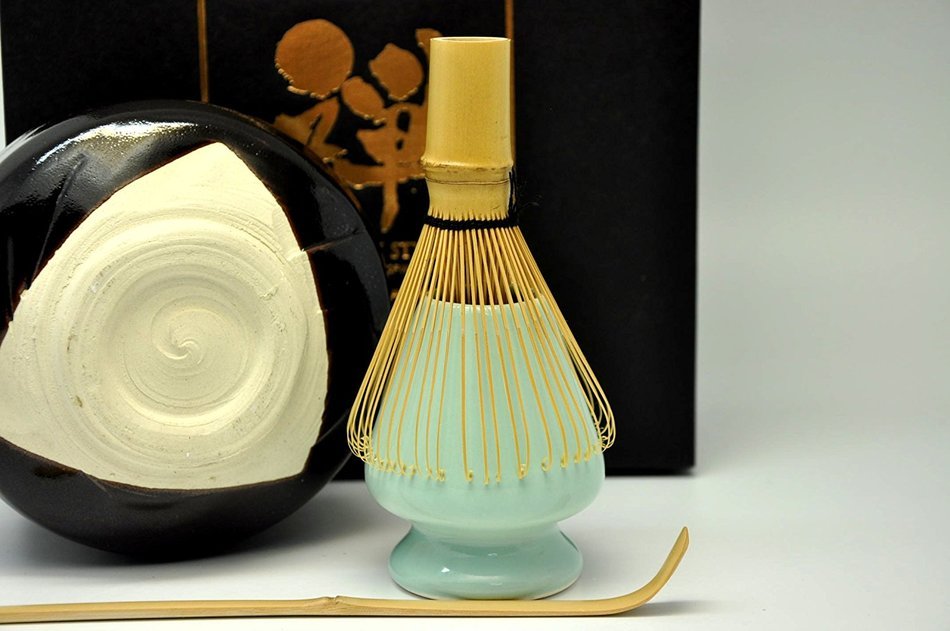 Japanese Mino Yaki ware Matcha Bowl And Tea Ceremony Set Green Tea 11.5 / 11.5 / 8cm (4.5 / 4.5 / 3.1inch)[7383] N4