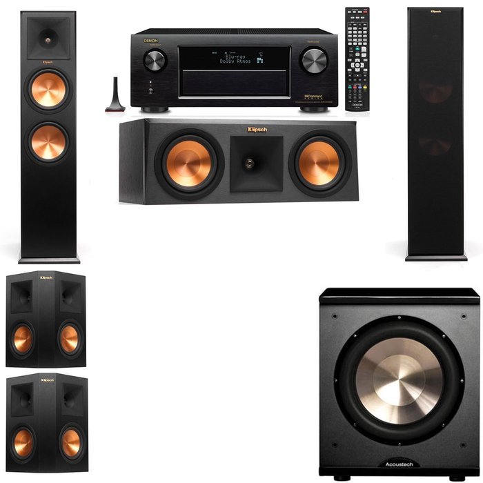 Klipsch RP-280F Tower Speakers-RP-250C-PL-200-5.1-Denon AVR-X4100W