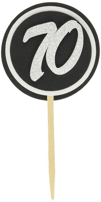 All About Details Black & White 70 Cupcake Toppers, Set of 12