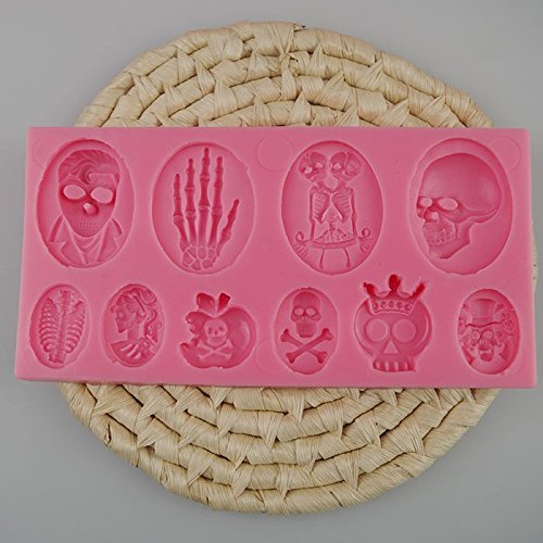Anyana Skull Skeleton Fondant Silicone Mold Soap Chocolate Mould Baking Cake Mold Tool Cake Decorating Pastry...
