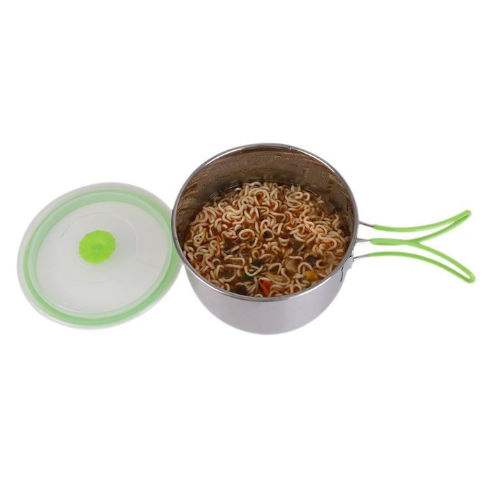 MACDIAZ Stainless Steel Mixing Bowls With Lids Food Container Cup Multi-Use (Green) N6