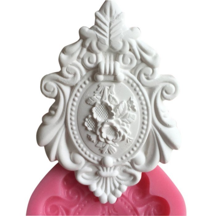 LYNCH Vintage Frame Shape 3D Silicone Cake Mold Fondant Pastry Baking Tools,Pink N6