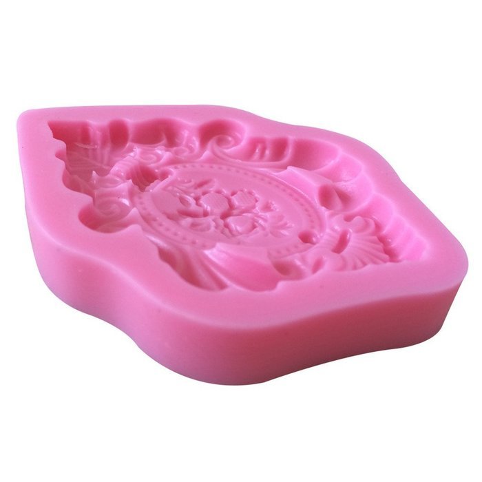 LYNCH Vintage Frame Shape 3D Silicone Cake Mold Fondant Pastry Baking Tools,Pink N7