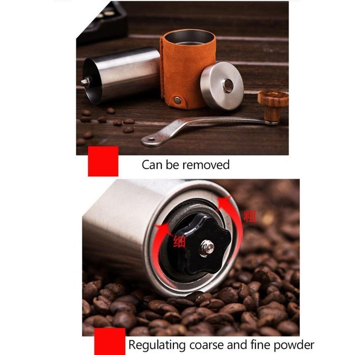 Putars Fresh Grid Home Maunal Coffee Grinder Stainless Steel,30g Capacity Belt Design Coffee Grinder Hand Operation... N8