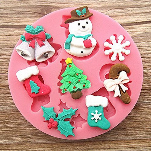 Bluelover F0537 Silicone Christmas Cake Mold Fondant Soap Chocolate Mould