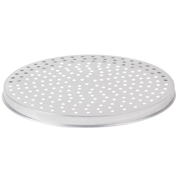American Metalcraft A4014P 14" x 1" Perforated Standard Weight Aluminum Straight Sided Pizza Pan