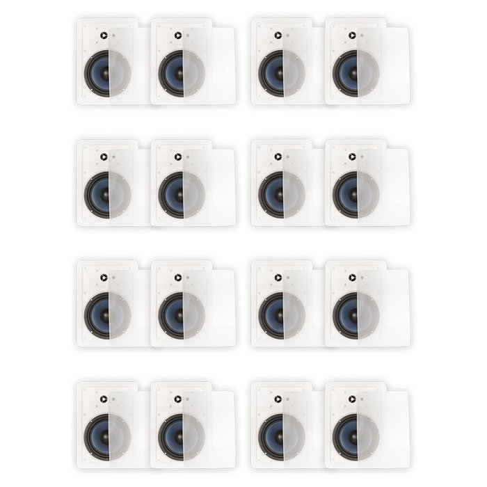 Blue Octave RW63 In Wall 6.5" Speakers 3 Way 5120 Watts New 8 Pair Pack RW63-8PR
