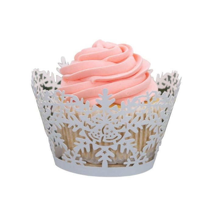 Oksale 24Pcs Christmas Hollow Lace Cup Muffin Holder Cake Paper Case Wraps Cupcake Wrapper for Wedding Birthday... N30