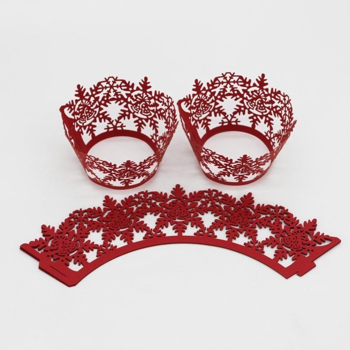 Oksale 24Pcs Christmas Hollow Lace Cup Muffin Holder Cake Paper Case Wraps Cupcake Wrapper for Wedding Birthday... N31