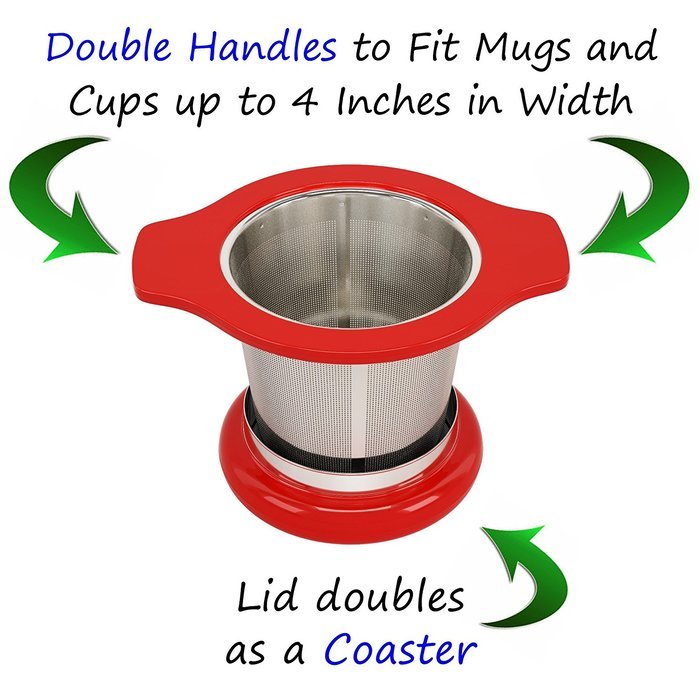 MyTea Infuser ~ Ultra Fine Loose Leaf Tea Infuser with Lid ~ Large Capacity Stainless Steel Tea Strainer Basket... N43