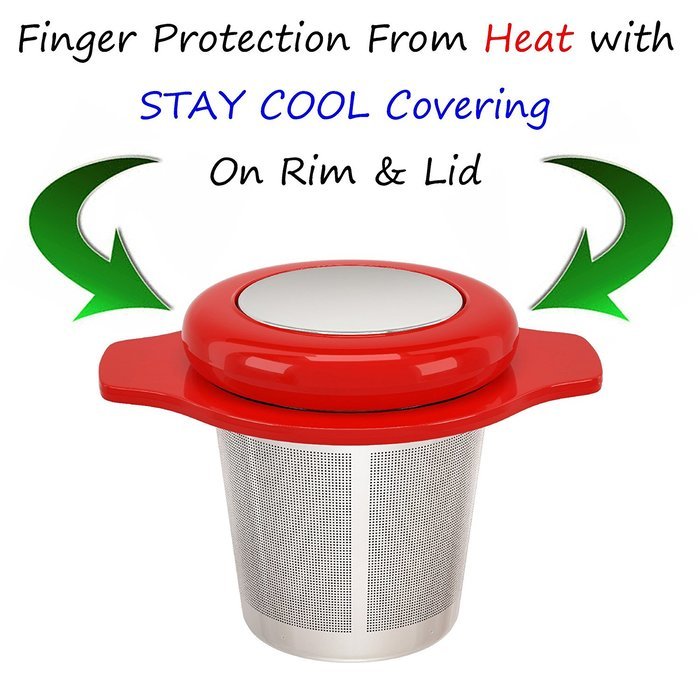 MyTea Infuser ~ Ultra Fine Loose Leaf Tea Infuser with Lid ~ Large Capacity Stainless Steel Tea Strainer Basket... N44