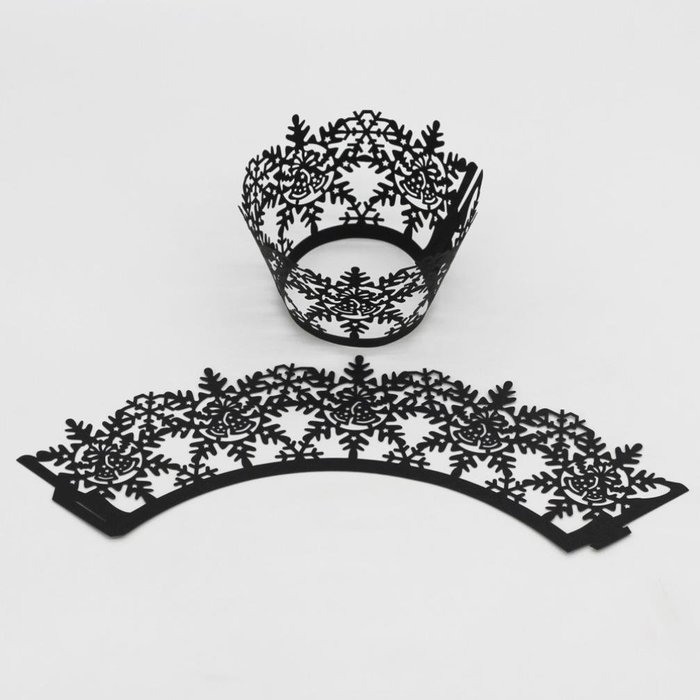 Oksale 24Pcs Christmas Hollow Lace Cup Muffin Holder Cake Paper Case Wraps Cupcake Wrapper for Wedding Birthday... N34
