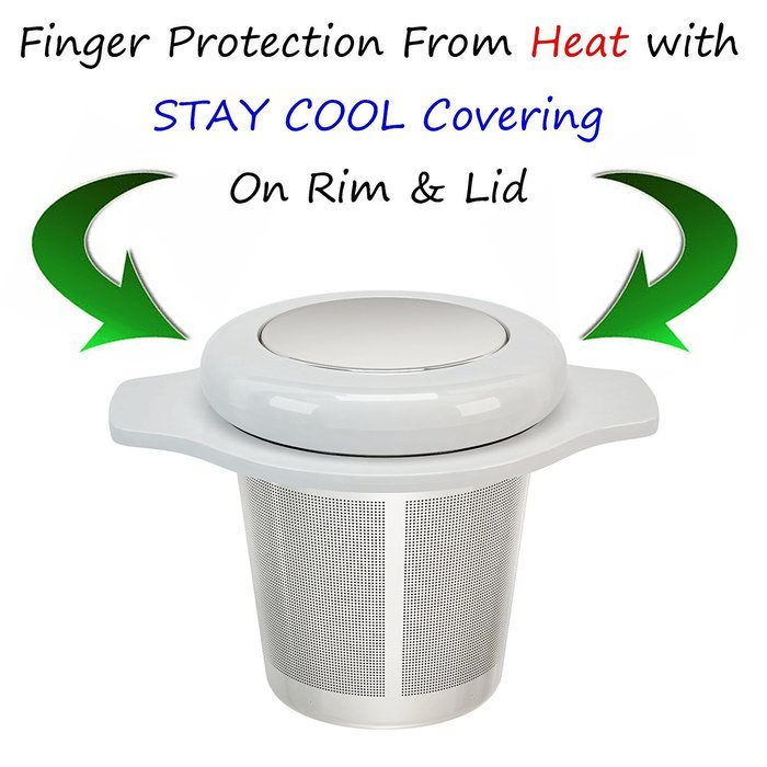 MyTea Infuser ~ Ultra Fine Loose Leaf Tea Infuser with Lid ~ Large Capacity Stainless Steel Tea Strainer Basket... N48