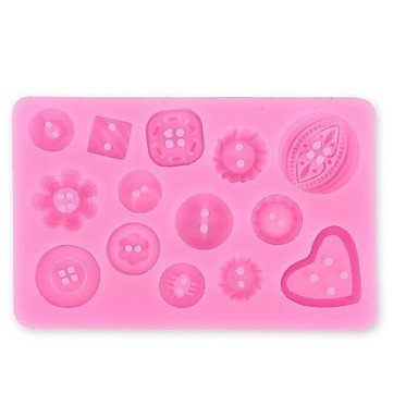 Y&XL&H Button Fondant Cake Chocolate Resin Clay Candy Silicone Mold,L10mW7.5cmH1.3cm