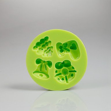 Sher Cake Tools Christmas Tree Gift Bell Silicone Mold for Cake Decorating Cupcake Candy Chocolate Soap Clay Fimo... N4