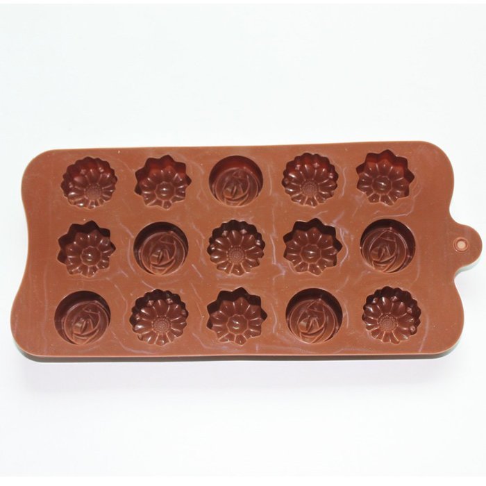 X-Haibei Small Mixed Flowers Soap Ice Cube Chocolate Jello Mold Silicone Mold Supplies N3