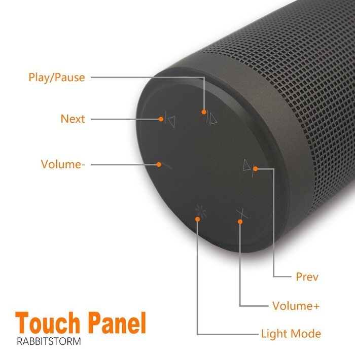 Rabbitstorm&reg; Portable Bluetooth Speaker Hi-Fi Wireless Bluetooth Speaker with Colorful LED light Built-in Microphone... N3