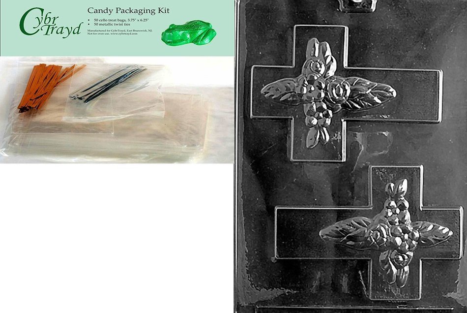 Cybrtrayd R042 Cross for Specialty Box Chocolate Candy Mold with Exclusive Cybrtrayd Copyrighted Chocolate Molding...