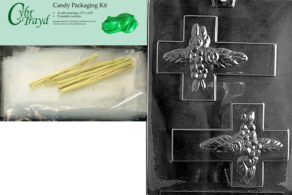 Cybrtrayd R042 Cross for Specialty Box Chocolate Candy Mold with Exclusive Cybrtrayd Copyrighted Chocolate Molding... N5