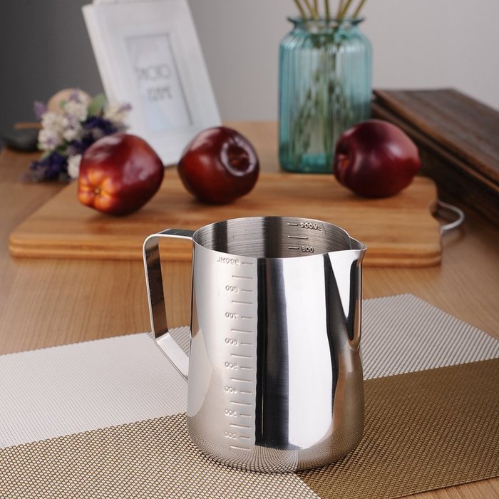 Samber 900 ML Steaming Pitcher Stainless Steel Milk Coffee Latte Frothing Garland Cup (with Volume Markings) N17