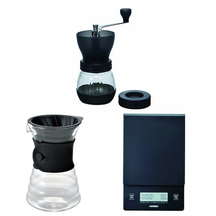 Hario V60 Scale, Decanter & Coffee Mill - Three Products All Sold Together