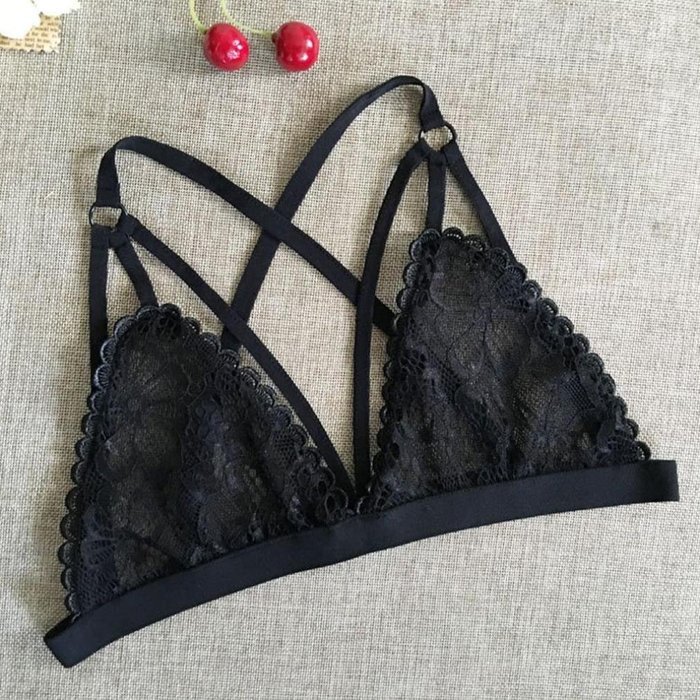 PHOTNO Women Lace Floral Bralette Bralet Bra Bustier Crop Top Cami Unpadded Tank N24