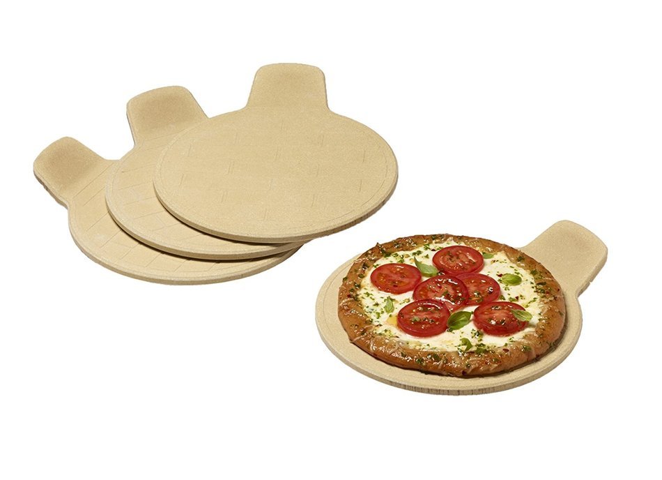 Brick Oven Mini Round Grilling Stones (8-Inch, Red, Set of 4) N3