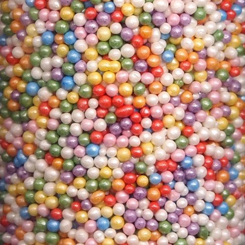 Natural Color Pearlized Rainbow NonPareils/ 100's & 1000's cake cupcake decorations N2